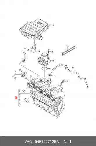 Коллектор впускной 04E129712BA VAG впускной коллектор для бензопилы husqvarna 61 262 266 268 272 281 288