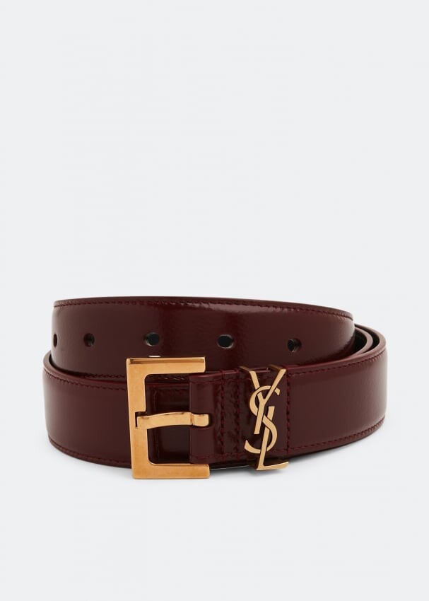 

Ремень SAINT LAURENT Monogram belt, бордовый