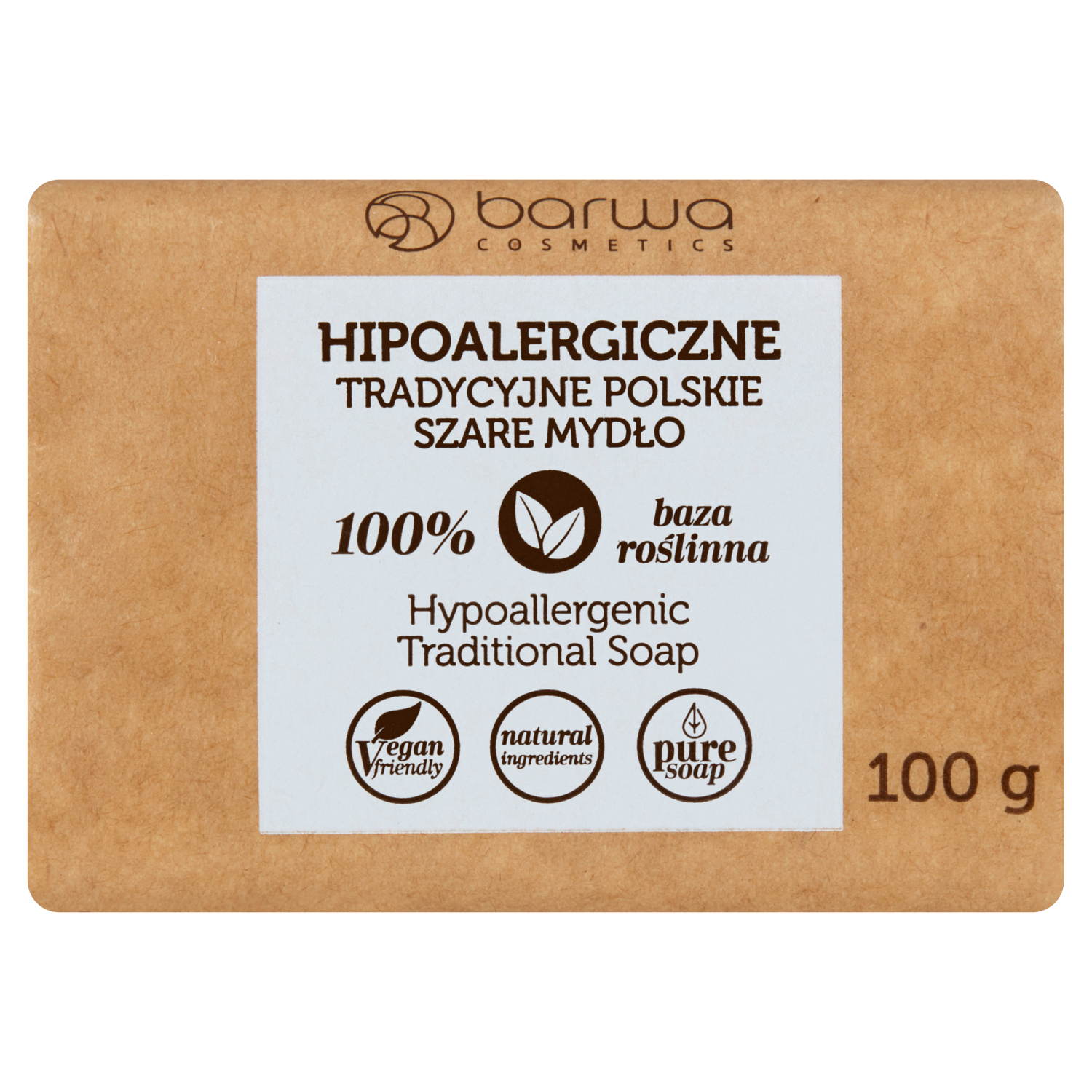 Barwa Cosmetics гипоаллергенное традиционное польское серое мыло, 100 г