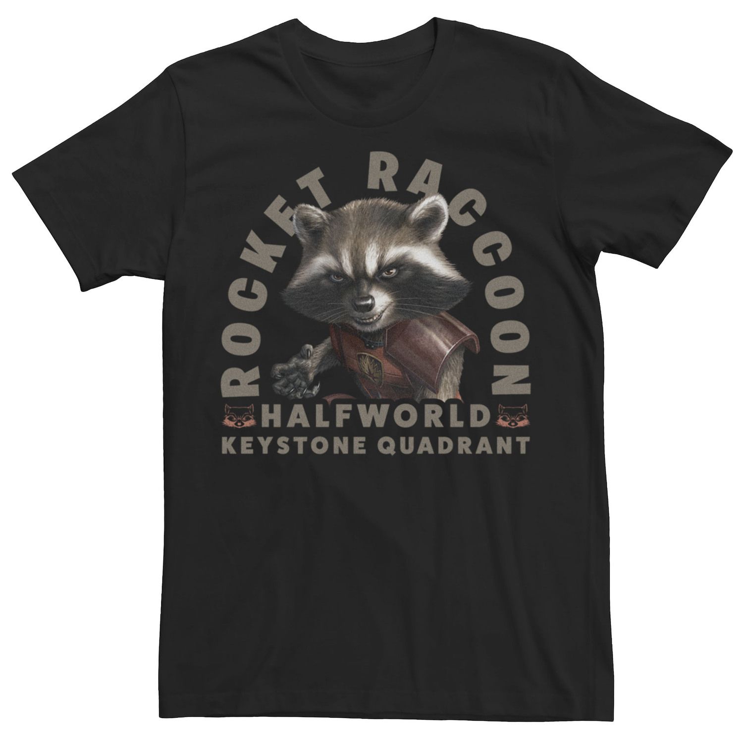Мужская футболка Marvel Rocket Raccoon Halfworld Keystone Quadrant Licensed Character rocket raccoon grounde