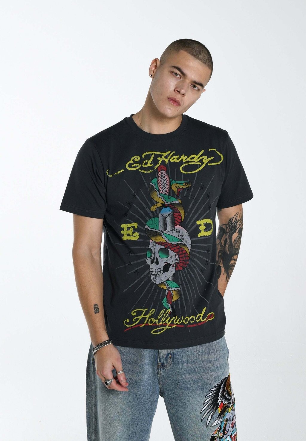 

Футболка с принтом Ed Hardy, черный