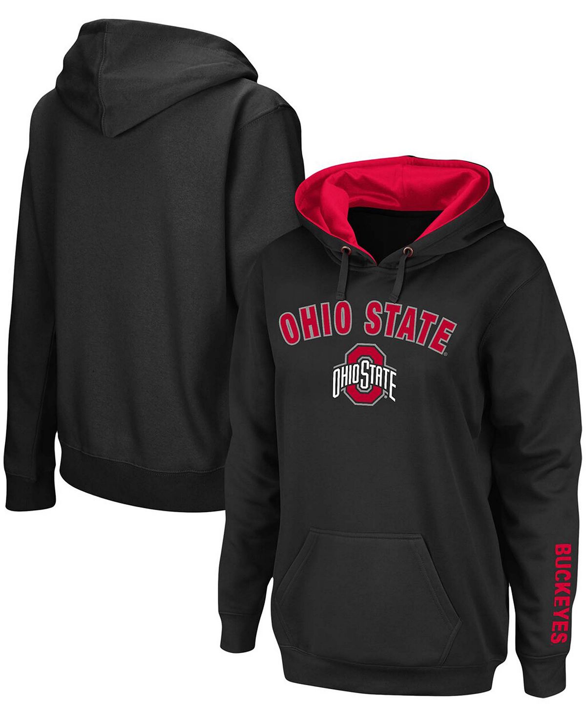 цена Женский черный пуловер с капюшоном Ohio State Buckeyes Arch Logo 1 Stadium Athletic, черный