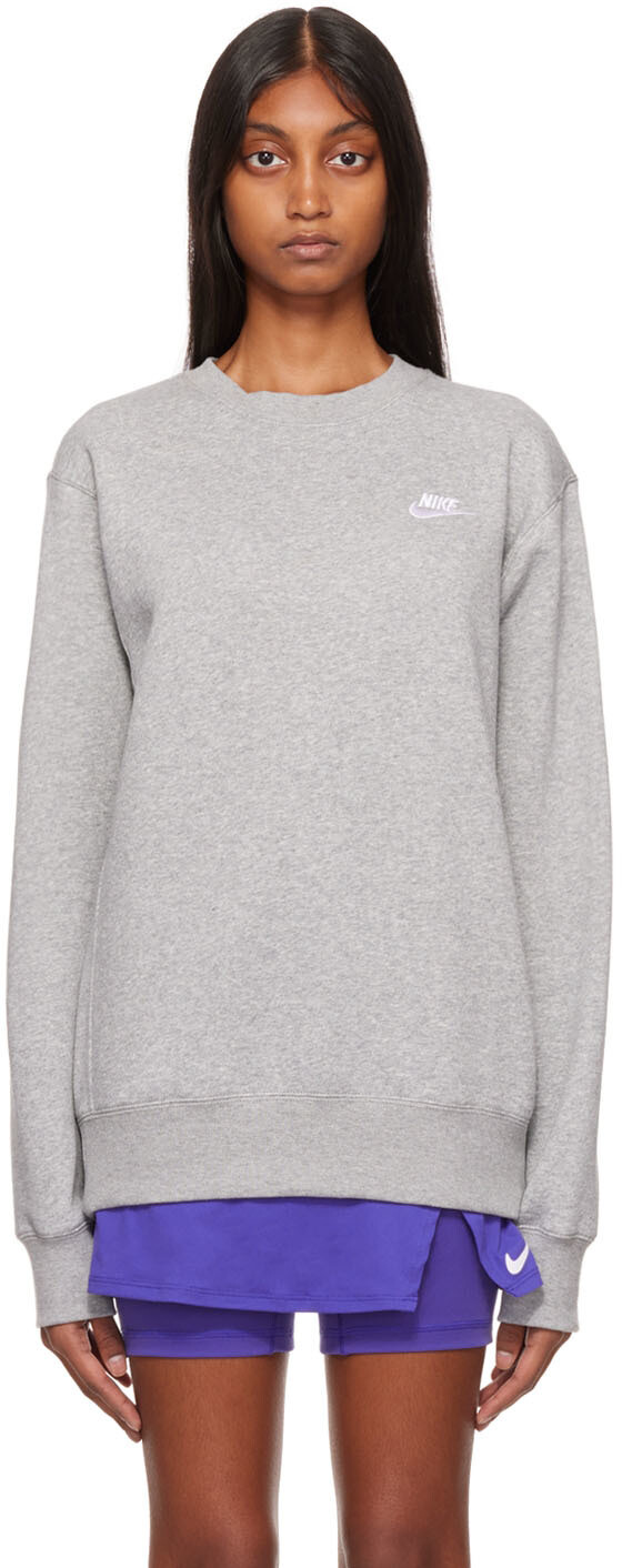 

Серая хлопковая толстовка Nike
