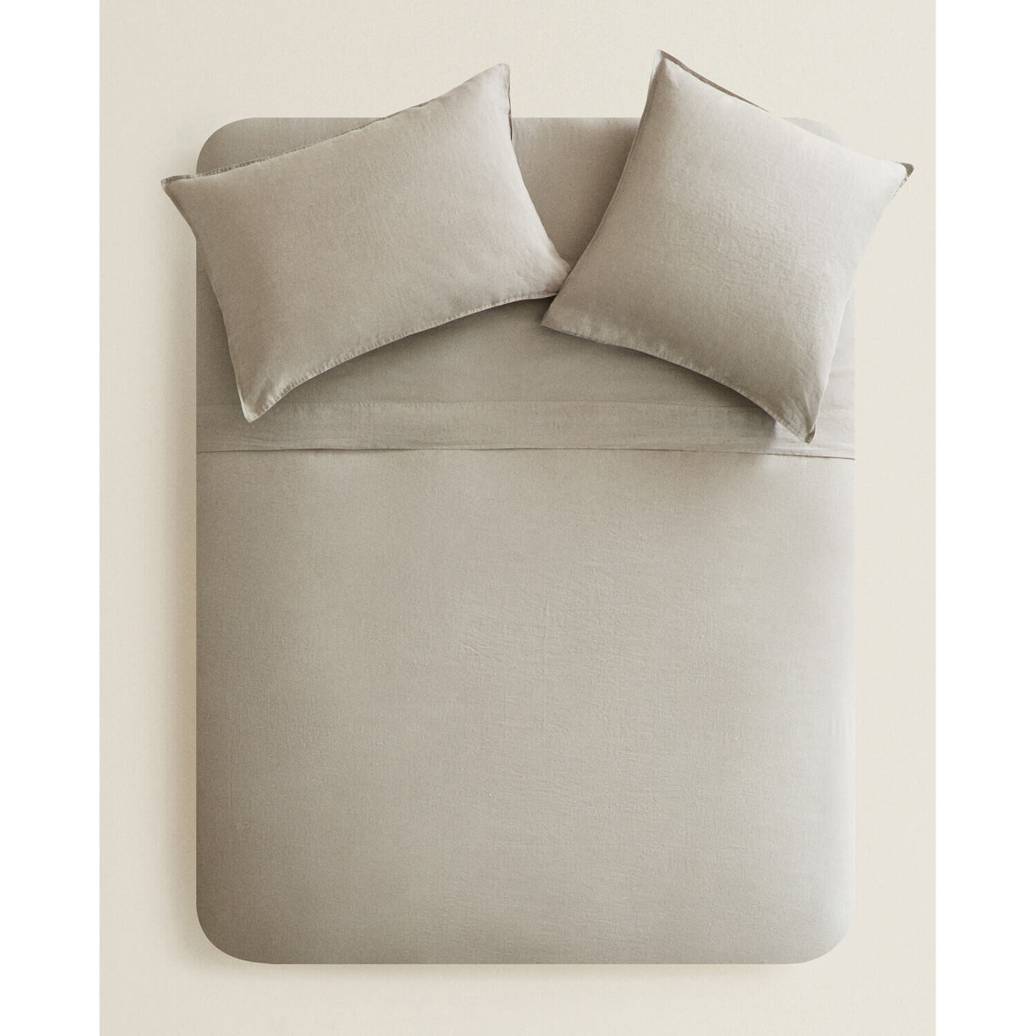 Пододеяльник Zara Home Washed Linen 140 г/м², серый пододеяльник из стираного льна с двойной бахромой alhanasia 240 x 220 см бежевый