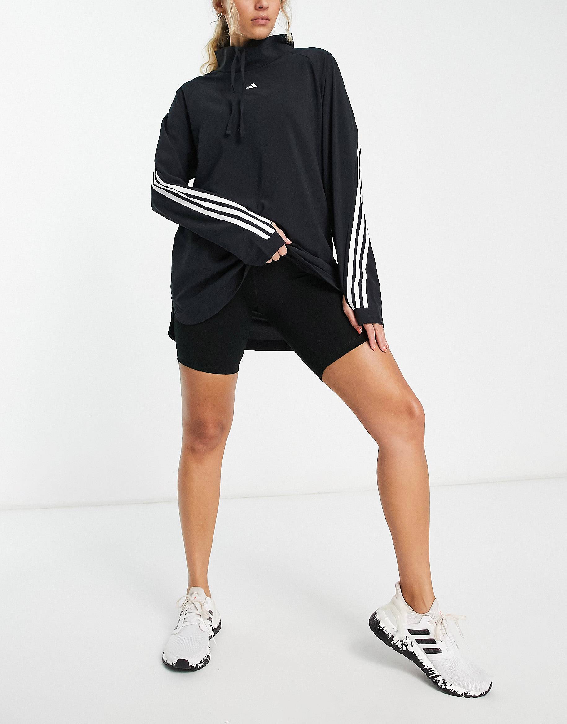 

Черная длинная толстовка adidas Training