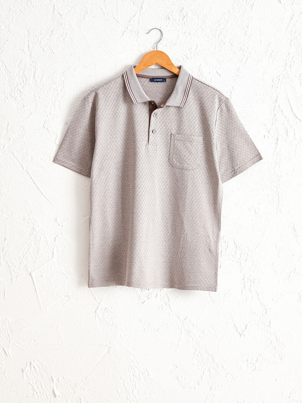 

Мужская футболка с коротким рукавом Mercerized Polo Neck LCWAIKIKI Classic, Серый