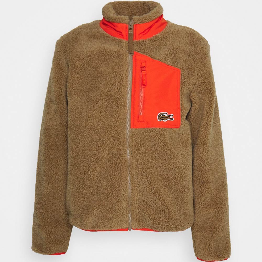 Толстовка Lacoste Exclusive Unisex Fleece lining, коричневый/красный мужская толстовка lacoste sport fleece hoodie серый размер l
