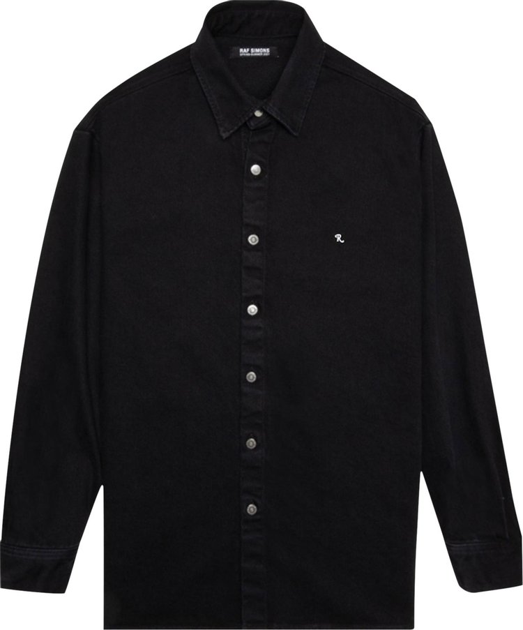 

Рубашка Raf Simons Straight Fit Denim Shirt With Rs In Back 'Black', черный