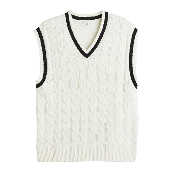 

Жилет H&M Relaxed Fit, кремовый/черный