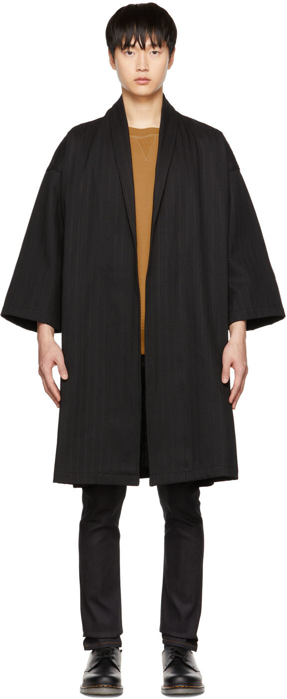 

Эксклюзивное черное пальто SSENSE Naked & Famous Denim, Черный