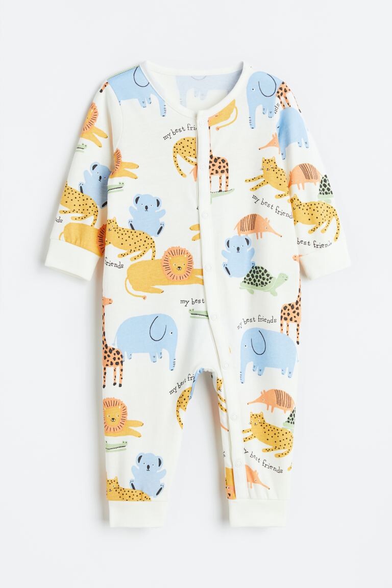 

Узорчатая пижама H&M, натуральный белый/животные