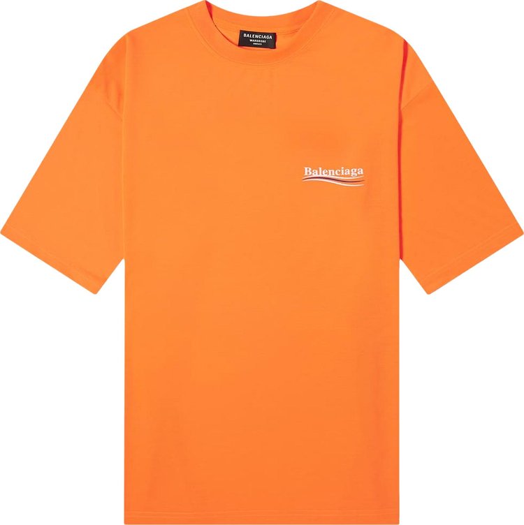 Футболка Balenciaga Large Fit T-Shirt 'Fluo Orange', оранжевый - фото