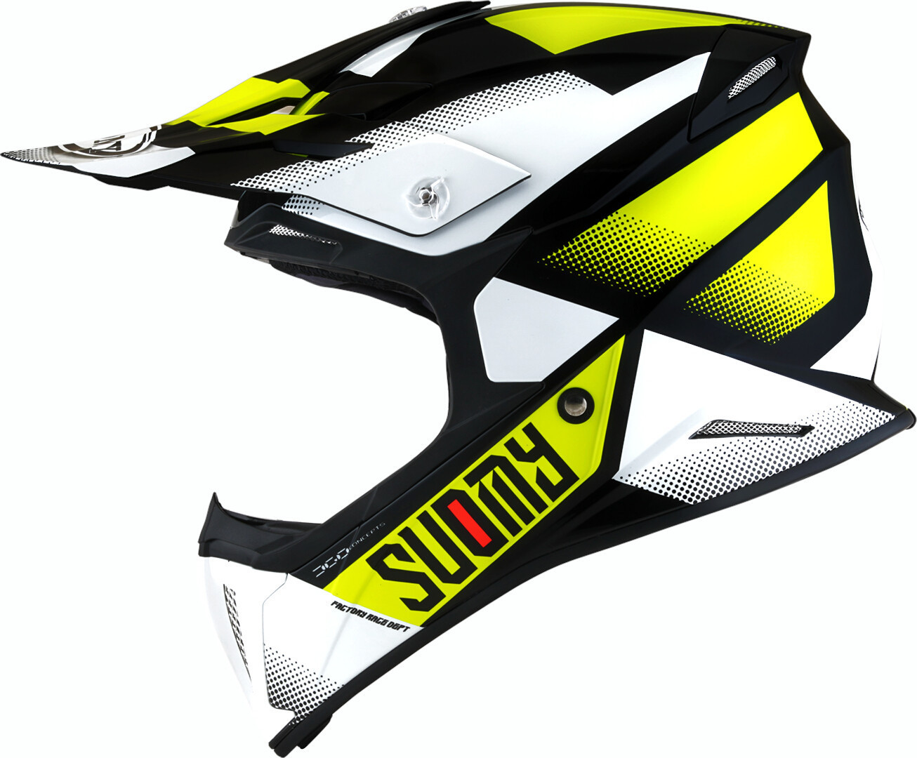 Шлем Suomy X-Wing Grip для мотокросса, черный/белый/желтый
