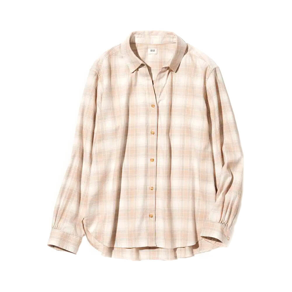 

Рубашка Uniqlo Soft Brushed Checked, бежевый
