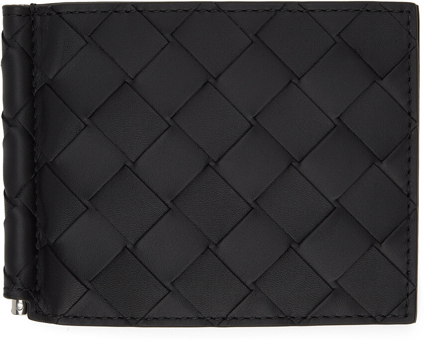 

Черный бумажник Intrecciato с зажимом для купюр Bottega Veneta