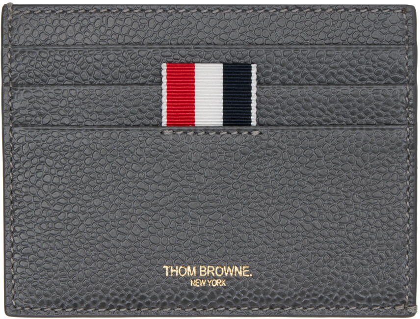 

Серый держатель для карт с 4 полосами Thom Browne