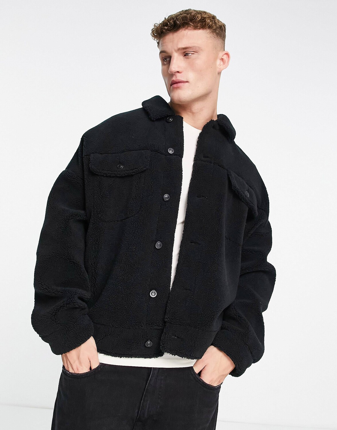 

Черная куртка свободного кроя в стиле вестерн ASOS DESIGN, Черный