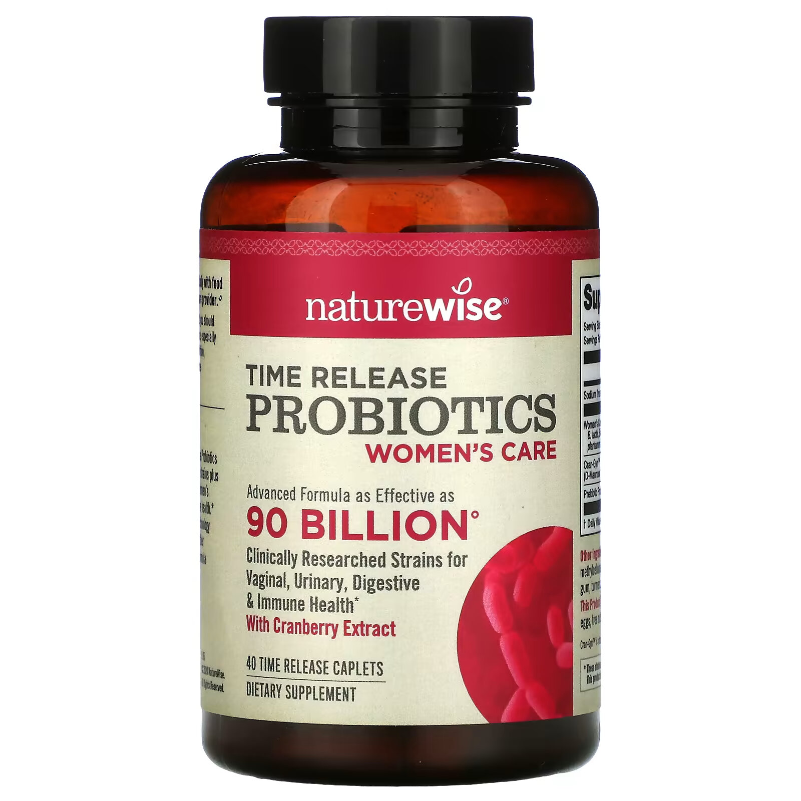 NatureWise, Пробиотики с замедленным высвобождением, уход для женщин, 40 капсул с замедленным высвобождением naturewise maximum care пробиотики с замедленным высвобождением 40 капсул