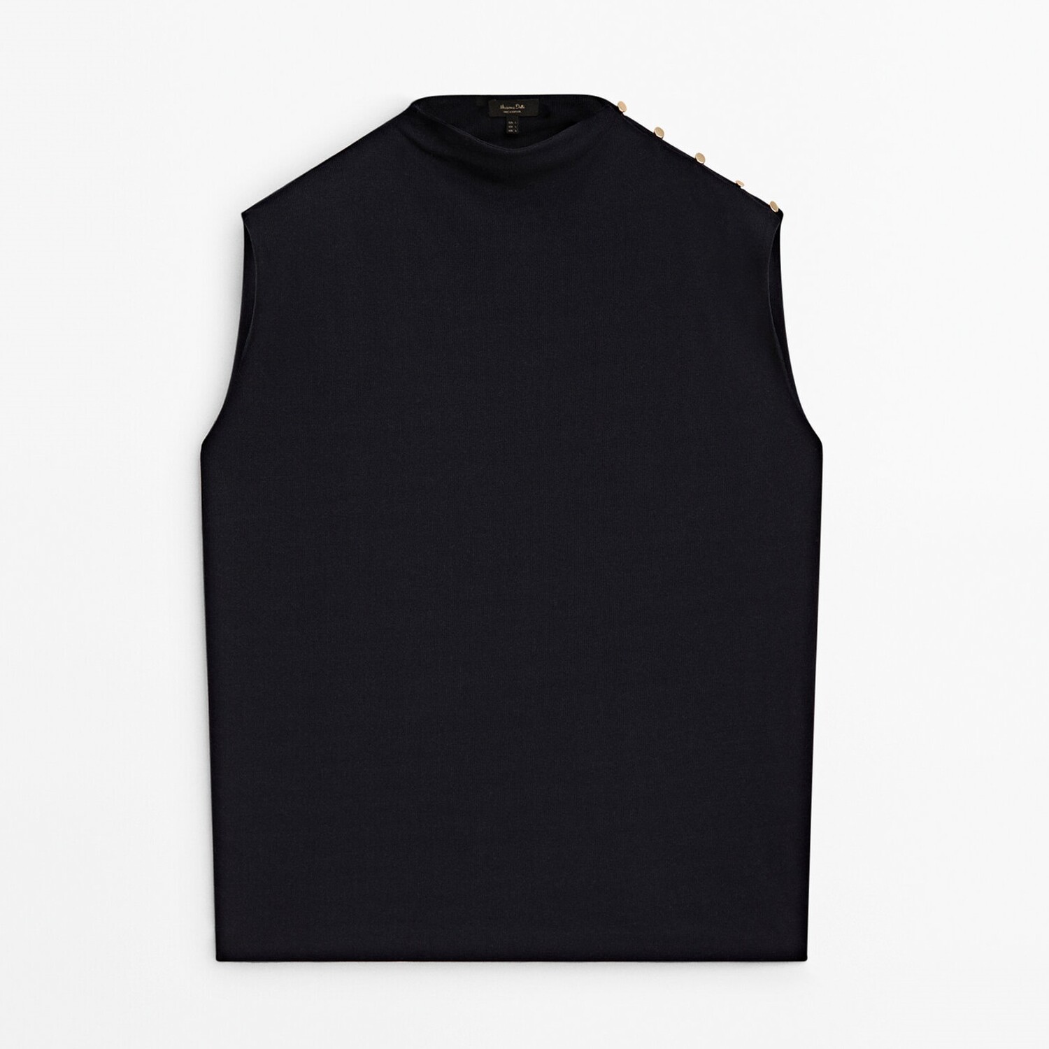 

Топ Massimo Dutti Cotton With Shoulder Buttons, темно-синий