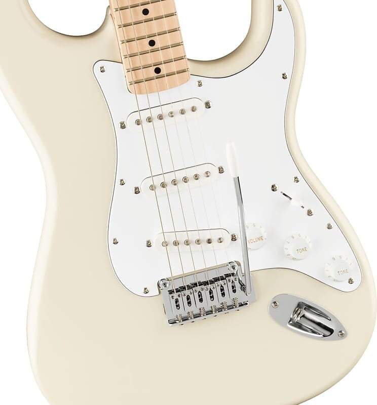 

Squier Affinity Series Stratocaster Guitar Накладка на кленовый гриф, белая накладка, олимпийский белый