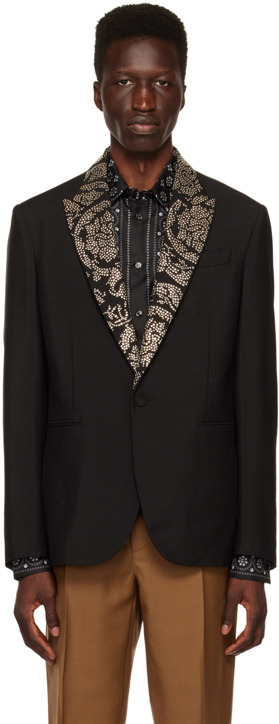 Черный вечерний пиджак Barocco Versace
