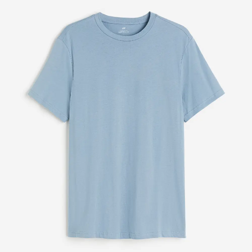 

Футболка H&M Regular Fit Crew-neck, голубой, Синий
