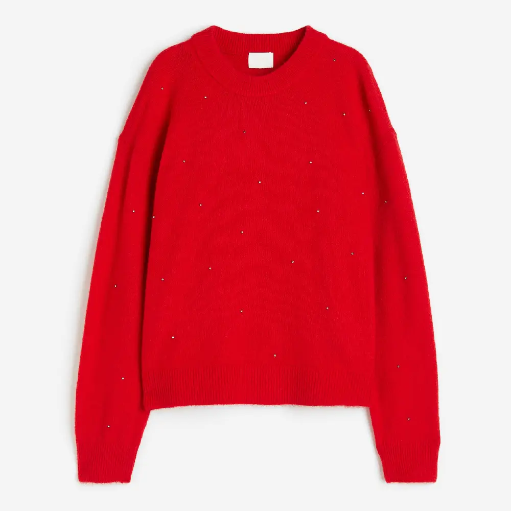 

Свитер H&M Beaded, красный