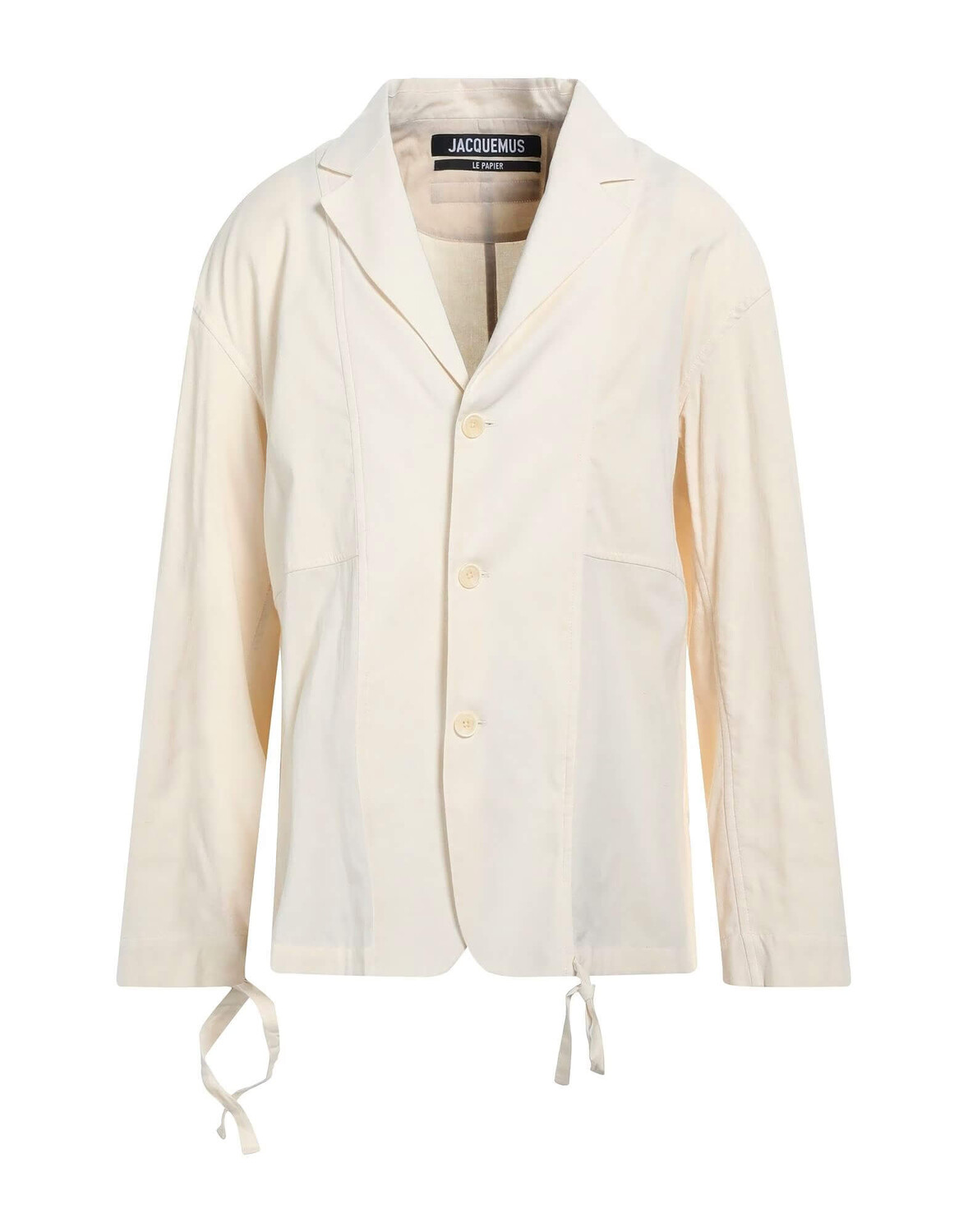

Светлый хлопковый пиджак Jacquemus Le Papier, кремовый