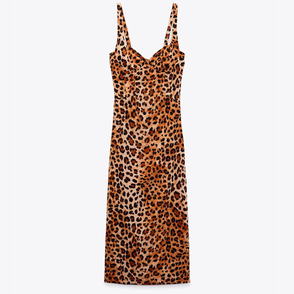 

Платье Zara Animal Print Corset, черный/коричневый