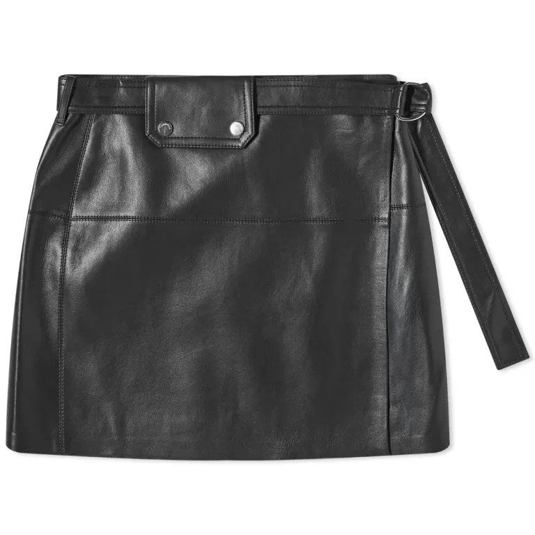 Юбка мини Nanushka Susan Leather Look, черный юбка мини lamarque inaya leather черный