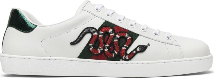 Кроссовки Gucci Ace Embroidered Snake, белый - фото