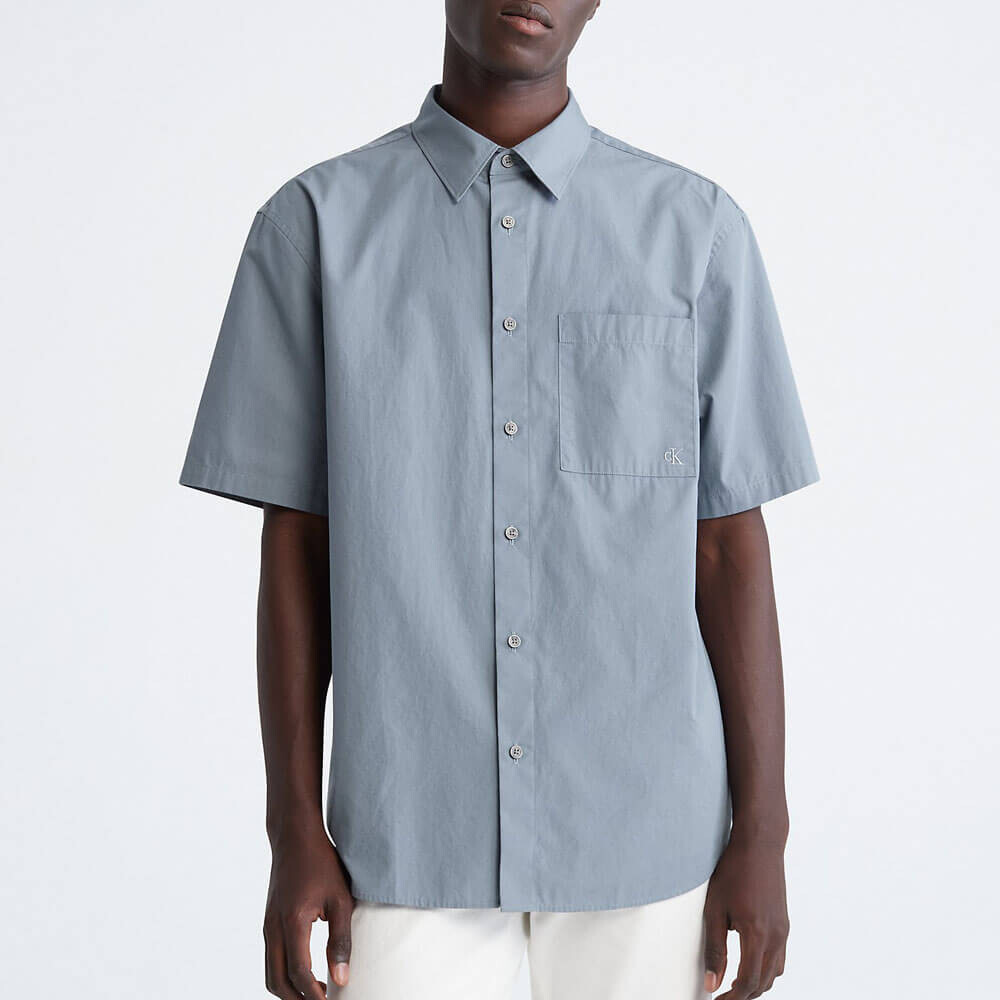

Рубашка Calvin Klein Solid Pocket Short Sleeve Easy, серо-голубой