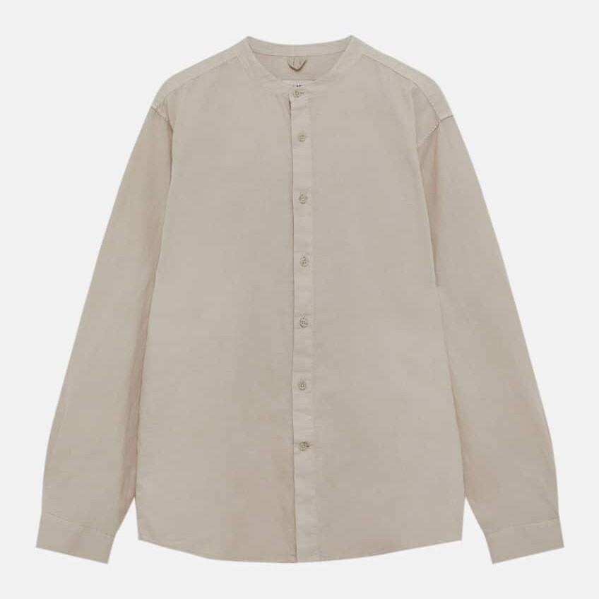 

Рубашка Pull&Bear Stand-up Collar, охра
