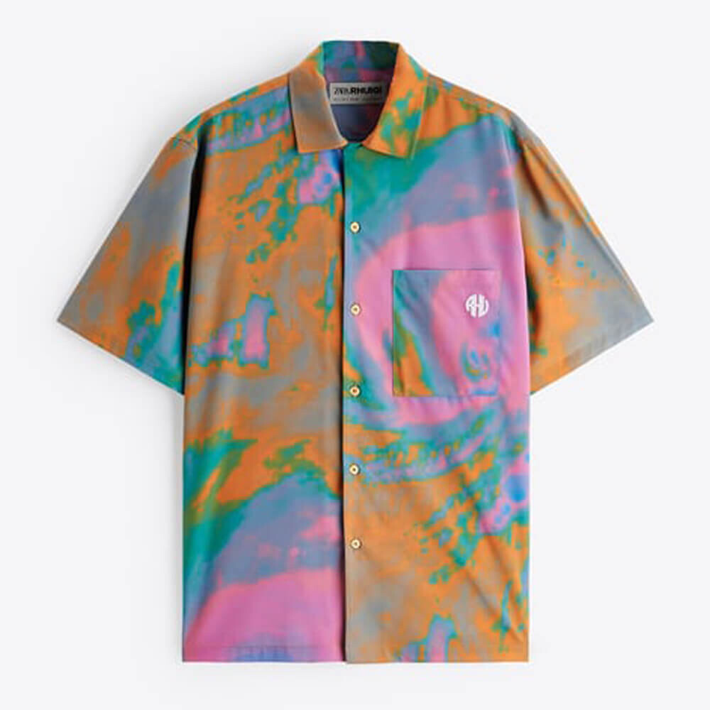 

Рубашка Zara Tie-dye X Rhuigi Limited Edition, розовый