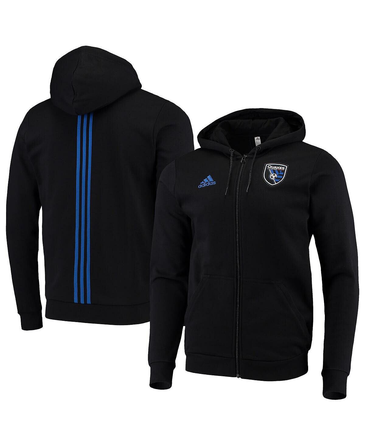 

Мужская черная дорожная куртка san jose earthquakes 2019 на полной молнии adidas, черный