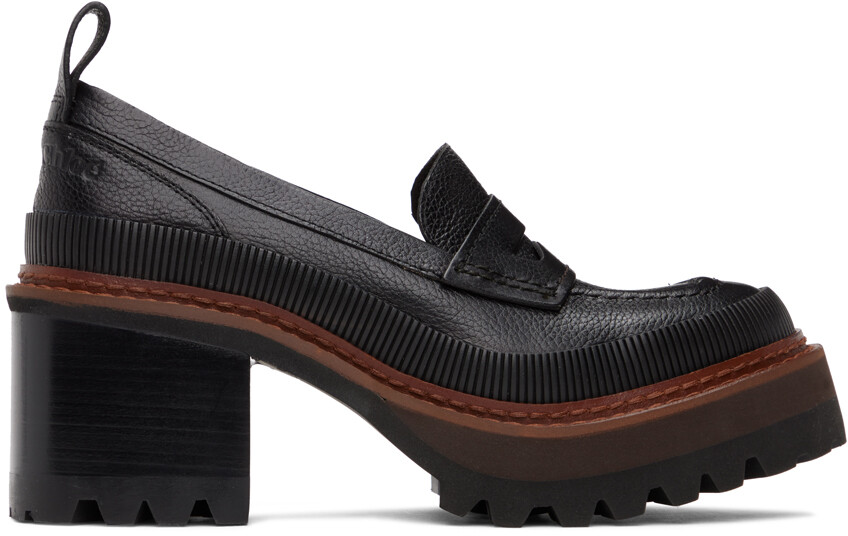 

Эксклюзивные черные лоферы SSENSE Mahalia See by Chloé, Черный