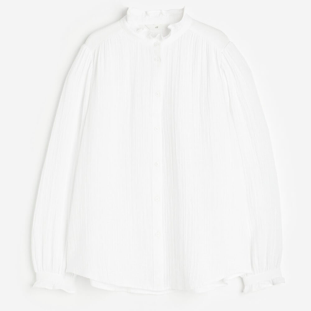 

Блузка H&M Cotton Muslin, белый