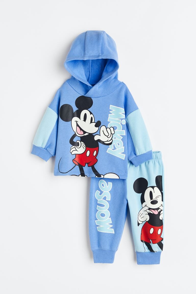 

Комплект из 2 предметов из толстовки H&M, синий/микки маус