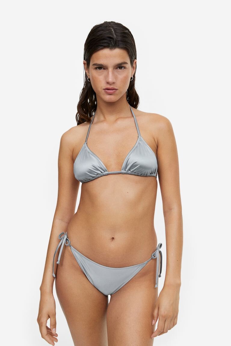 

Плавки бикини с завязками H&M, серо-голубой, Синий