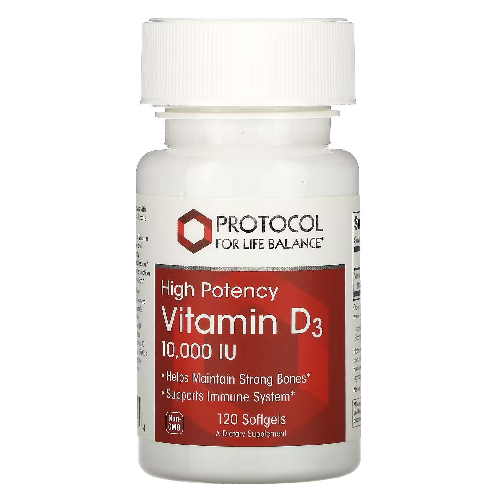 Protocol for Life Balance Витамин D3 10 000 МЕ, 120 капсул витамин d3 protocol for life balance высокая эффективность 2000 ме 120 мягких таблеток