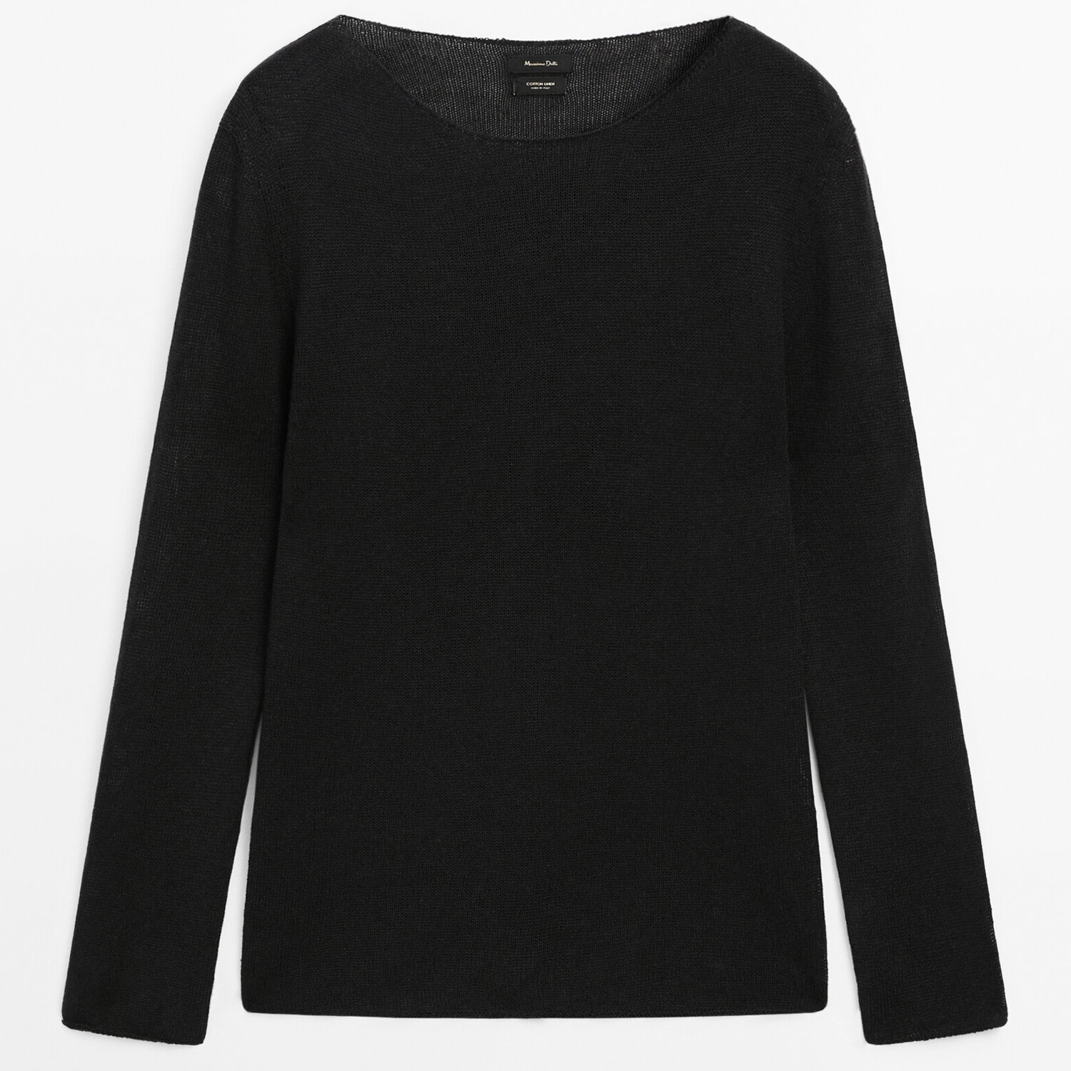 

Джемпер Massimo Dutti Linen Blend Boat Neck Knit, черный