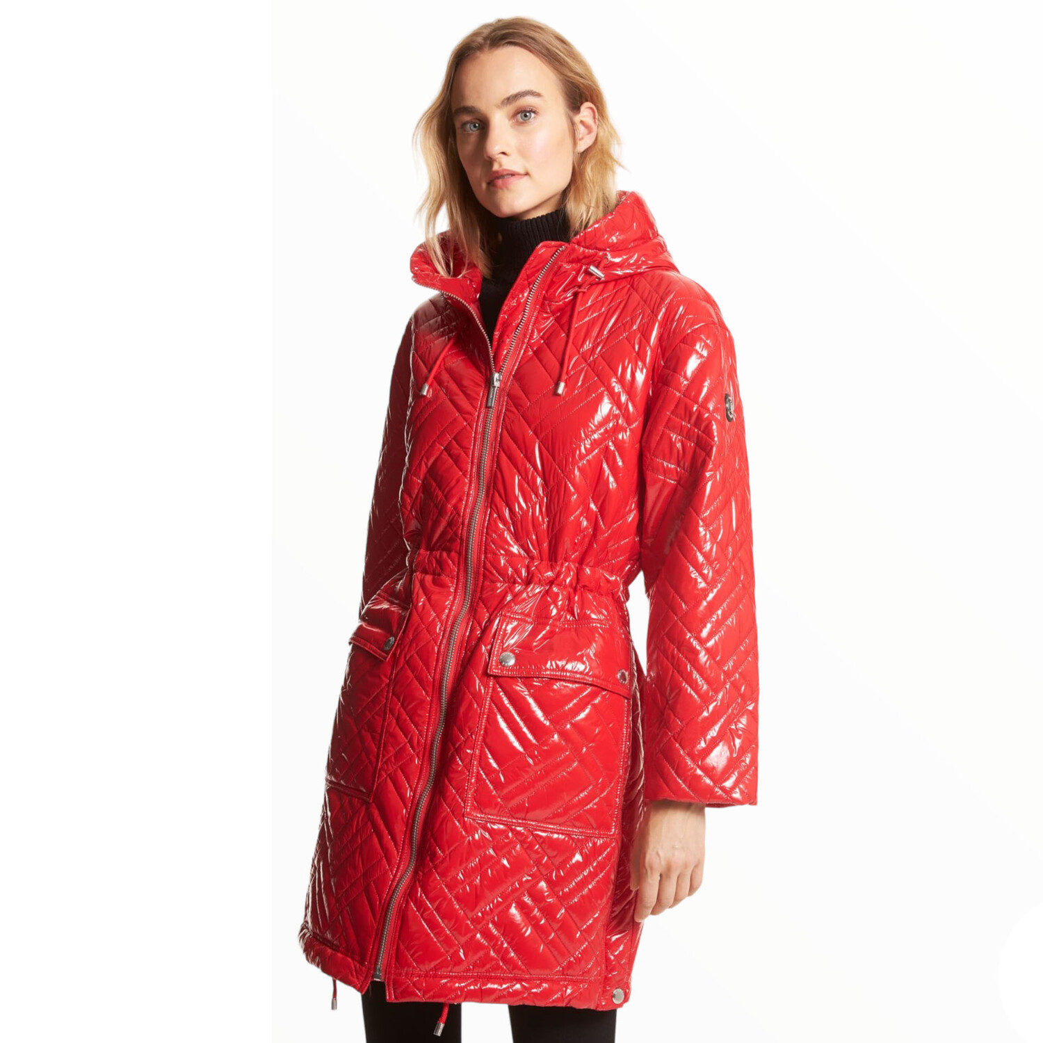 

Куртка Michael Michael Kors Quilted Ciré Nylon Puffer, красный