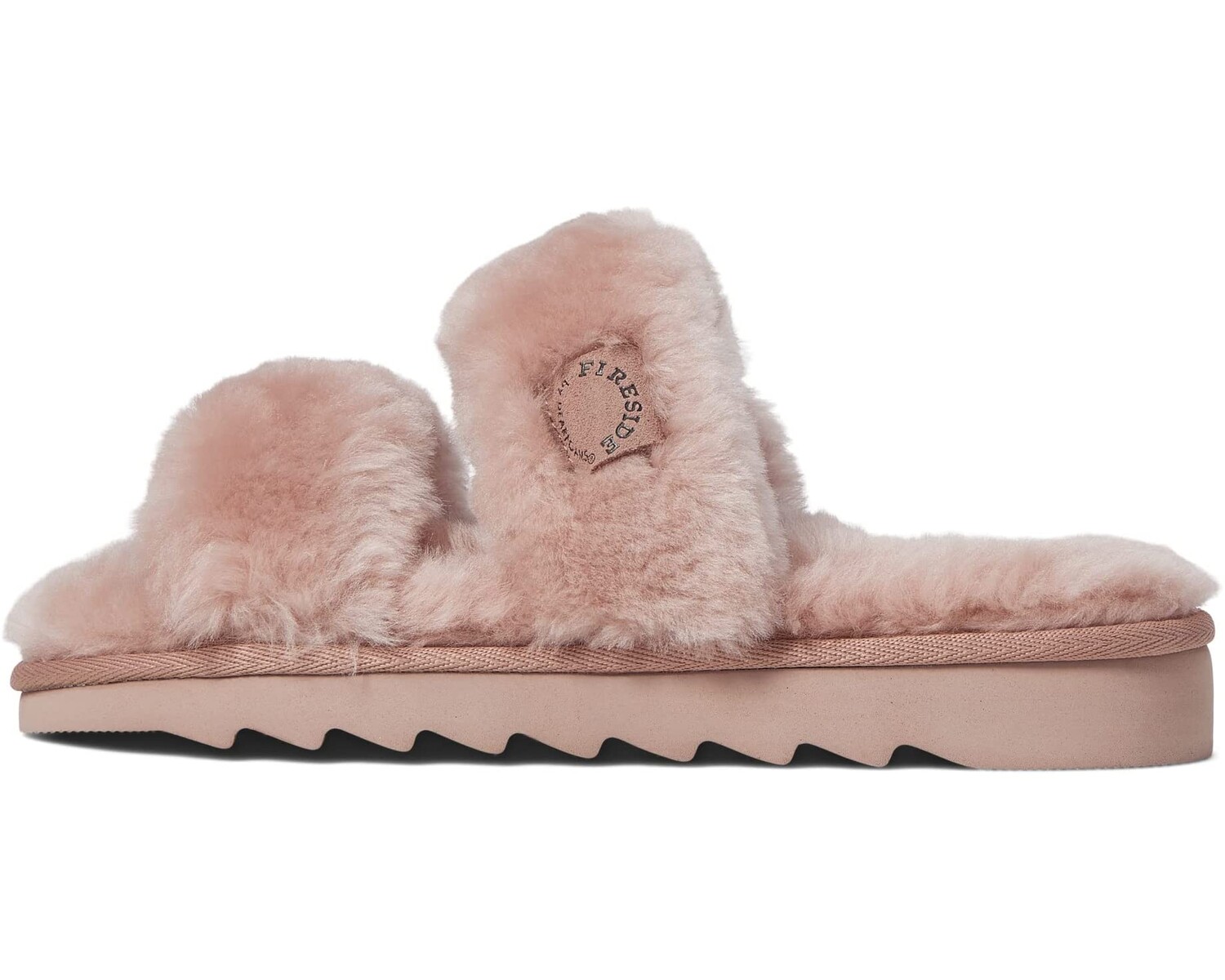 

Слипперы Benalla Shearling Double Band Slide FIRESIDE by Dearfoams, пыльно-розовый