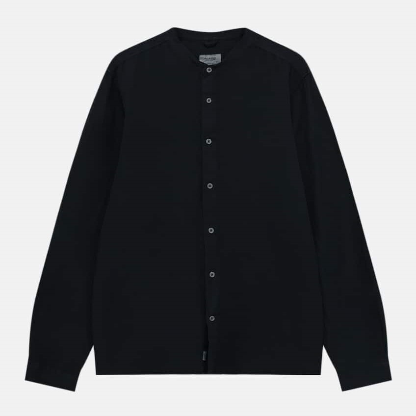 

Рубашка Pull&Bear Stand-up Collar, темно-серый