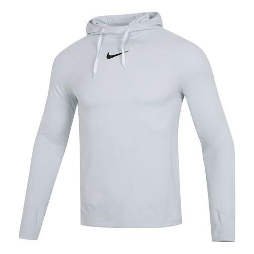 

Толстовка Nike Solid Color Logo Loose Hooded Long Sleeves Gray, Серый