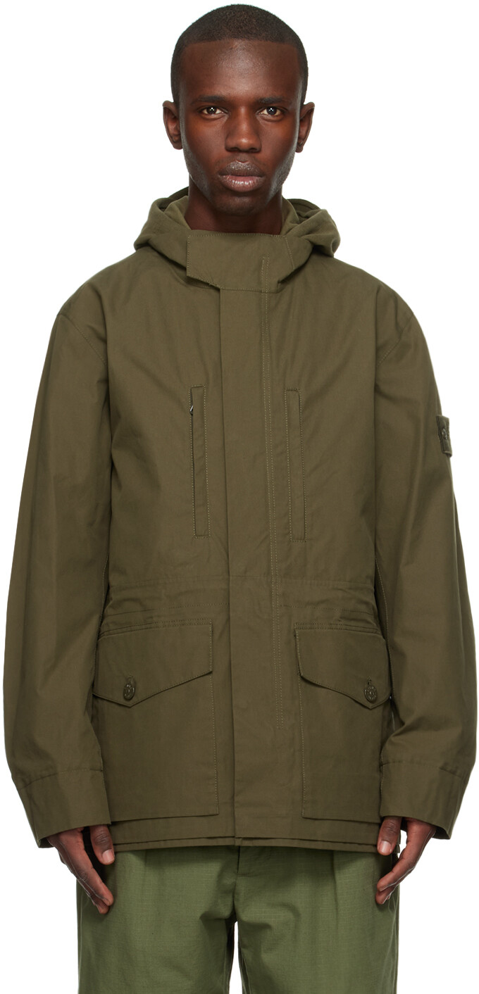 

Пальто цвета хаки Ghost Stone Island