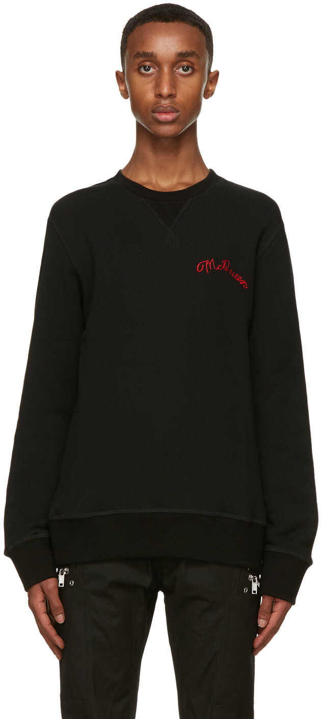 

Черный свитшот с вышитым логотипом Alexander McQueen