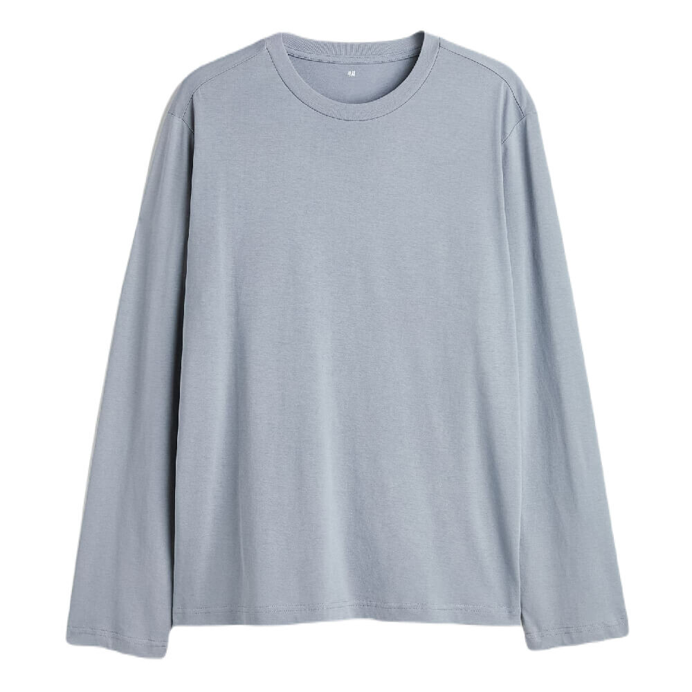 

Лонгслив H&M Regular Fit Jersey, светло-синий
