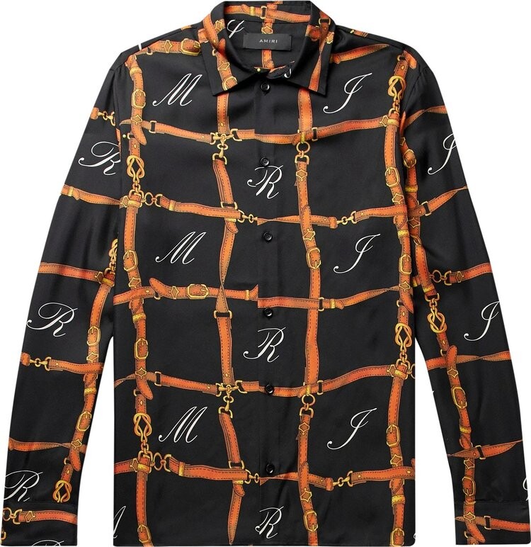 

Рубашка Amiri Belt Grid Printed Shirt 'Black', черный