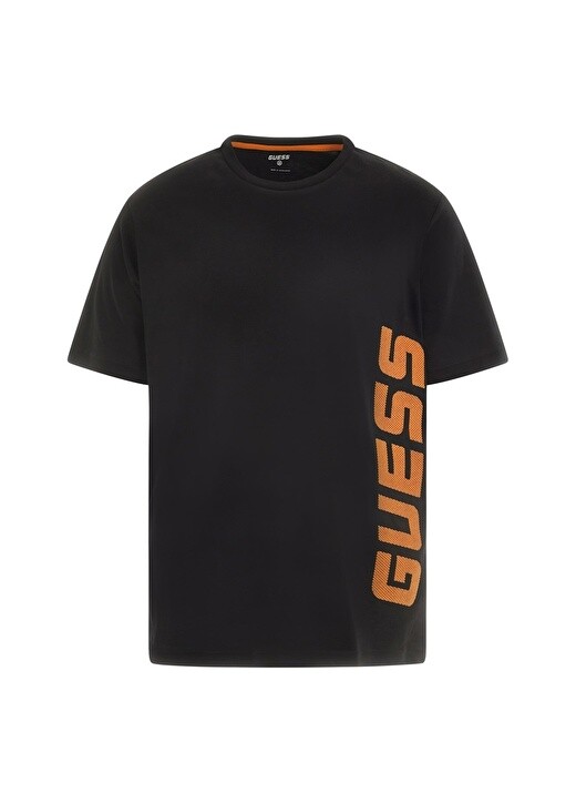 

Черная мужская футболка с круглым вырезом Guess, Черный